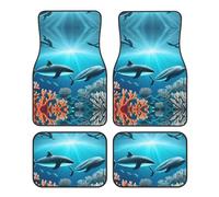 WZYCWB Whales under the sea Patterned car mats 4-piece set | For cars/SUVs/trucks | Firm fit without displacement