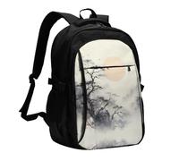 WZYCWB Where to see the moon Printed laptop backpack, business men's commuter backpack, computer bag with USB port charging