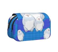 WZYCWB White Bear Family Patterned Portable Pencil Case ideal for organizing pens in the office or storing makeup brushes
