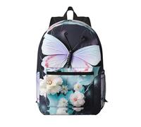 WZYCWB White Butterfly Printed backpack with pockets - suitable for work, business trips, travel, sports