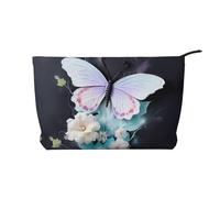 WZYCWB White Butterfly Printed Travel Cosmetic Bag, Perfect for Business Trips and Vacations.