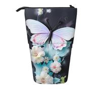 WZYCWB White Butterfly Retractable Storage Container for Pen Holders, Makeup Brush Holders, or Coin Drawstring Bags.