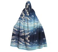 WZYCWB White clouds over the sea Adult Hooded Cape - Perfect for Halloween parties, cosplay, stage performances, and themed gatherings.