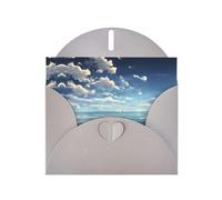 WZYCWB White clouds over the sea Gray Printed Holiday Cards - Perfect for heartwarming holiday greetings