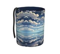 WZYCWB White Clouds Over The sea Hanging car Trash can, Suitable for SUV, Truck and car, as a Foldable car Storage Box Accessories, Practical and Convenient, Practical Accessories