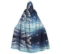 WZYCWB White clouds over the sea Hooded Cape Adult Extended, Unisex Party Decoration Cape, Halloween, Carnival and Cosplay Costume