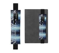 WZYCWB White Clouds Over The sea Printed Large-Capacity PVC Pen Holder + Creative Diary Pen Bag Set with Elastic Band Anti-Slip Design