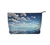 WZYCWB White Clouds Over The sea Printed Travel Cosmetic Bag, Perfect for Business Trips and Vacations.