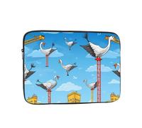WZYCWB White crane and hanging tower 13 inch Laptop sleeve compatible with 10-17-inch laptops. A lightweight, portable, and stylish accessory.