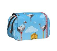 WZYCWB White crane and hanging tower Portable Pencil Case ideal for organizing pens in the office or storing makeup brushes