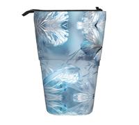 WZYCWB White Crystal Butterflies Printed Retractable Pen Holder Suitable for use as a Simple Cosmetic Bag, Wallet, etc.