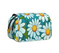 WZYCWB white daisy Portable Pencil Case ideal for organizing pens in the office or storing makeup brushes