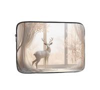 WZYCWB White deer in the jungle 15 inch Laptop sleeve compatible with 10-17-inch laptops. A lightweight, portable, and stylish accessory.