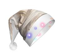 WZYCWB White deer in the jungle Patterned Santa Hat | Plush Glowing Holiday Hat for Christmas, New Year's, and Party Events