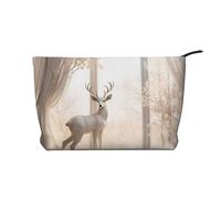 WZYCWB White Deer in The Jungle Printed Cosmetic Storage Bag, Perfect for Business Trips and Travel.