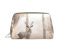 WZYCWB White Deer in The Jungle Printed Leather Cosmetic Bag - Stylish and Portable Cosmetic Storage Bag