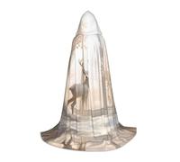 WZYCWB White deer in the jungle S Patterned Hooded Cape Cosplay Costume - Holiday Party Costume Props