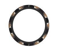 WZYCWB White delicate lotus flower Steering wheel cover - Skin-friendly and soft material, sweat-absorbing and breathable design, non-slip and wear-resistant