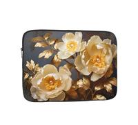 WZYCWB White Gold Peony 10 inch Laptop sleeve compatible with 10-17-inch laptops. A lightweight, portable, and stylish accessory.