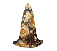 WZYCWB White Gold Peony L Patterned Hooded Cape Cosplay Costume - Holiday Party Costume Props