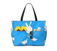 WZYCWB White Goose House Beach bag large travel bag gym swimming pool zipper storage bag