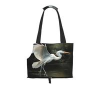 WZYCWB White Heron Printed Pet Shoulder Bag - Lightweight, Breathable Travel Small Pet Shoulder Bag
