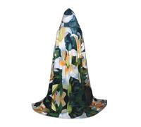 WZYCWB White Lilies L Patterned Hooded Cape Cosplay Costume - Holiday Party Costume Props