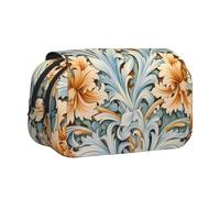 WZYCWB White-orange pattern Portable Pencil Case ideal for organizing pens in the office or storing makeup brushes