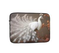 WZYCWB White peacock with open screen 13 inch Laptop sleeve compatible with 10-17-inch laptops. A lightweight, portable, and stylish accessory.