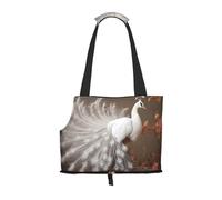 WZYCWB White peacock with open screen Printed Pet Shoulder Bag - Lightweight, Breathable Travel Small Pet Shoulder Bag