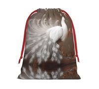 WZYCWB White peacock with open screen S Printed Gift Bags - Perfect for Weddings, Christmas, and Holidays - S/M/L