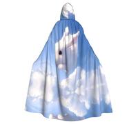 WZYCWB white rabbit Patterned hooded cape Halloween cape rave party and family gathering