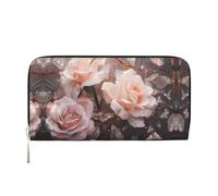 WZYCWB White Roses Leather clutch bags zipper wallets and card holders are perfect for travel or daily use, White Roses, One Size