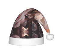 WZYCWB White Roses Patterned Christmas Hats for Kids, Cute Pointed Hats, Christmas Party Decorations and Gifts for Family Gatherings