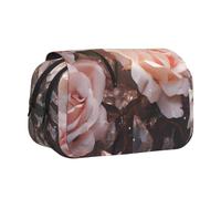 WZYCWB White Roses Portable Pencil Case ideal for organizing pens in the office or storing makeup brushes
