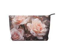 WZYCWB White Roses Printed Cosmetic Storage Bag, Perfect for Business Trips and Travel.