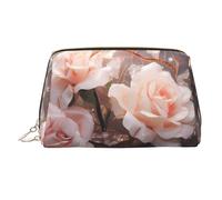 WZYCWB White Roses Printed Leather Cosmetic Bag - Stylish and Portable Cosmetic Storage Bag