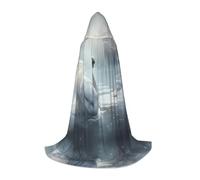 WZYCWB White swan on ice M Patterned Hooded Cape Cosplay Costume - Holiday Party Costume Props