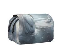 WZYCWB White swan on ice Portable Pencil Case ideal for organizing pens in the office or storing makeup brushes