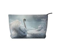 WZYCWB White swan on ice Printed Cosmetic Storage Bag, Perfect for Business Trips and Travel.
