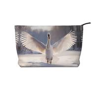 WZYCWB White swan Patterned Toiletry Storage Bag, Essential for organizing Cosmetics and Skincare Products.