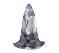 WZYCWB White swan playing in the water L Patterned Hooded Cape Cosplay Costume - Holiday Party Costume Props