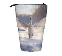 WZYCWB White swan Retractable Storage Container for Pen Holders, Makeup Brush Holders, or Coin Drawstring Bags.
