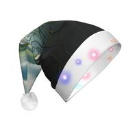 WZYCWB Wide rice fields Patterned Santa Hat | Plush Glowing Holiday Hat for Christmas, New Year's, and Party Events