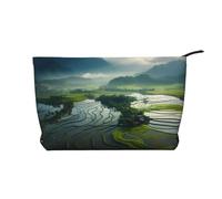 WZYCWB Wide Rice Fields Printed Cosmetic Storage Bag, Perfect for Business Trips and Travel.