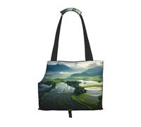 WZYCWB Wide rice fields Printed Pet Shoulder Bag - Lightweight, Breathable Travel Small Pet Shoulder Bag