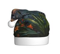 WZYCWB Wild Lily Dream Flower Sea Patterned Santa hat, suitable for Christmas parties, New Year's Eve parties, and stage performances.