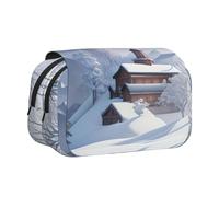 WZYCWB Winter Landscape Printing Portable Pencil Case ideal for organizing pens in the office or storing makeup brushes