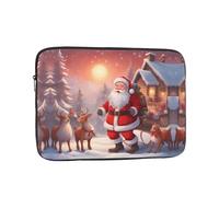 WZYCWB winter Santa Claus 12 inch Printed laptop sleeve for 10-17-inch laptops, perfect for both business and leisure use.