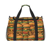 WZYCWB winter Santa Claus Handheld travel bag weekend bag fitness yoga bag suitable for fitness and other scenarios, Many Cute Burgers, One Size